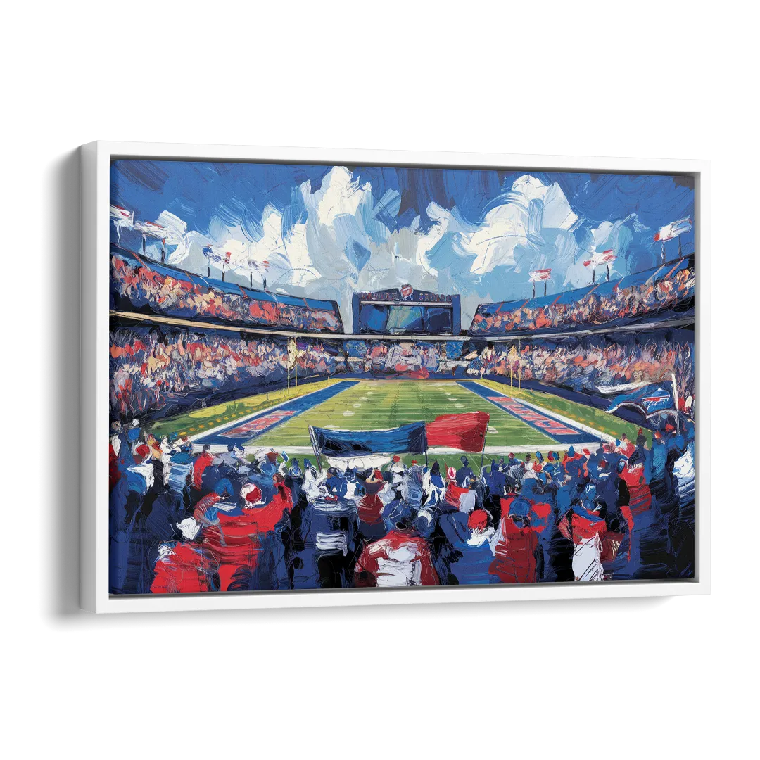 Buffalo Bills Stadium Energy Side - White Canvas Wall Art