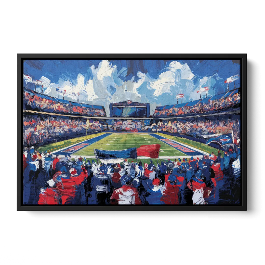 Buffalo Bills Stadium Energy Front - Black Canvas Wall Art