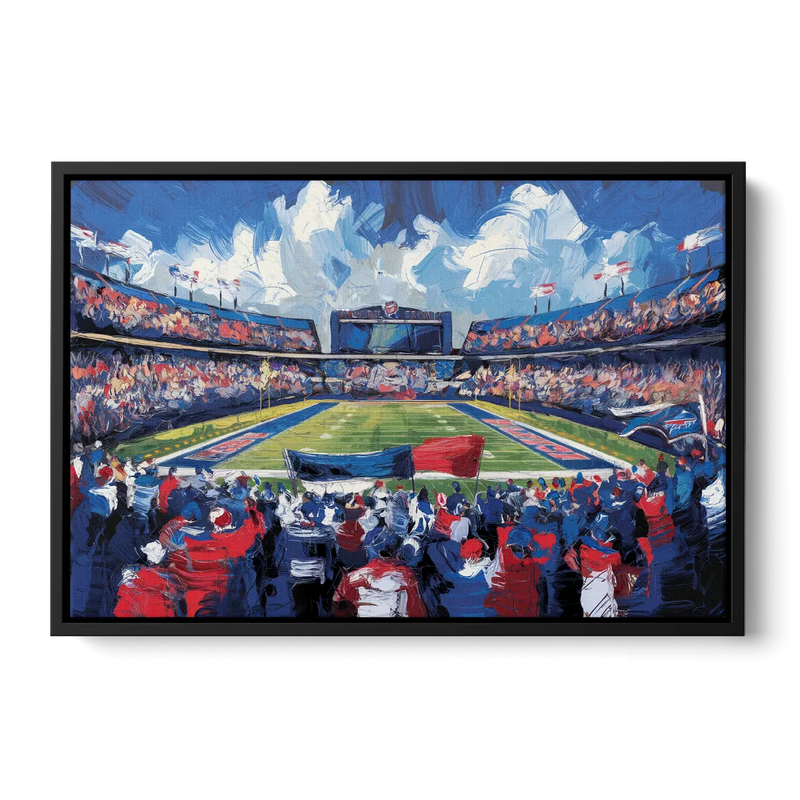 Buffalo Bills Stadium Energy Front - Black Canvas Wall Art