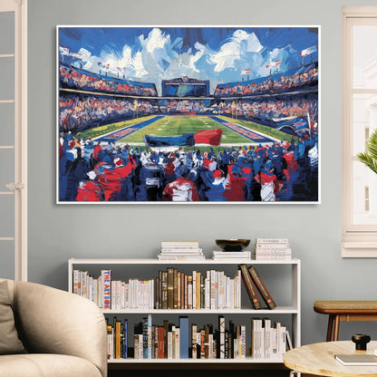 Buffalo Bills Stadium Energy Living Room - White Canvas Wall Art