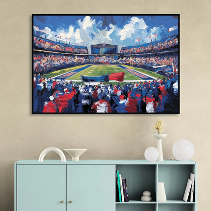 Buffalo Bills Stadium Energy Sitting Room - Black Canvas Wall Art