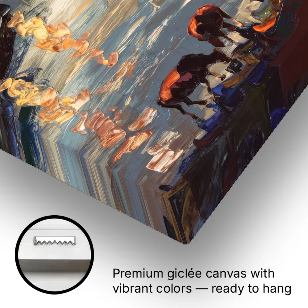 Buffalo Canalside at Night - Canvas Wall Art - Gallery Wrap Corner