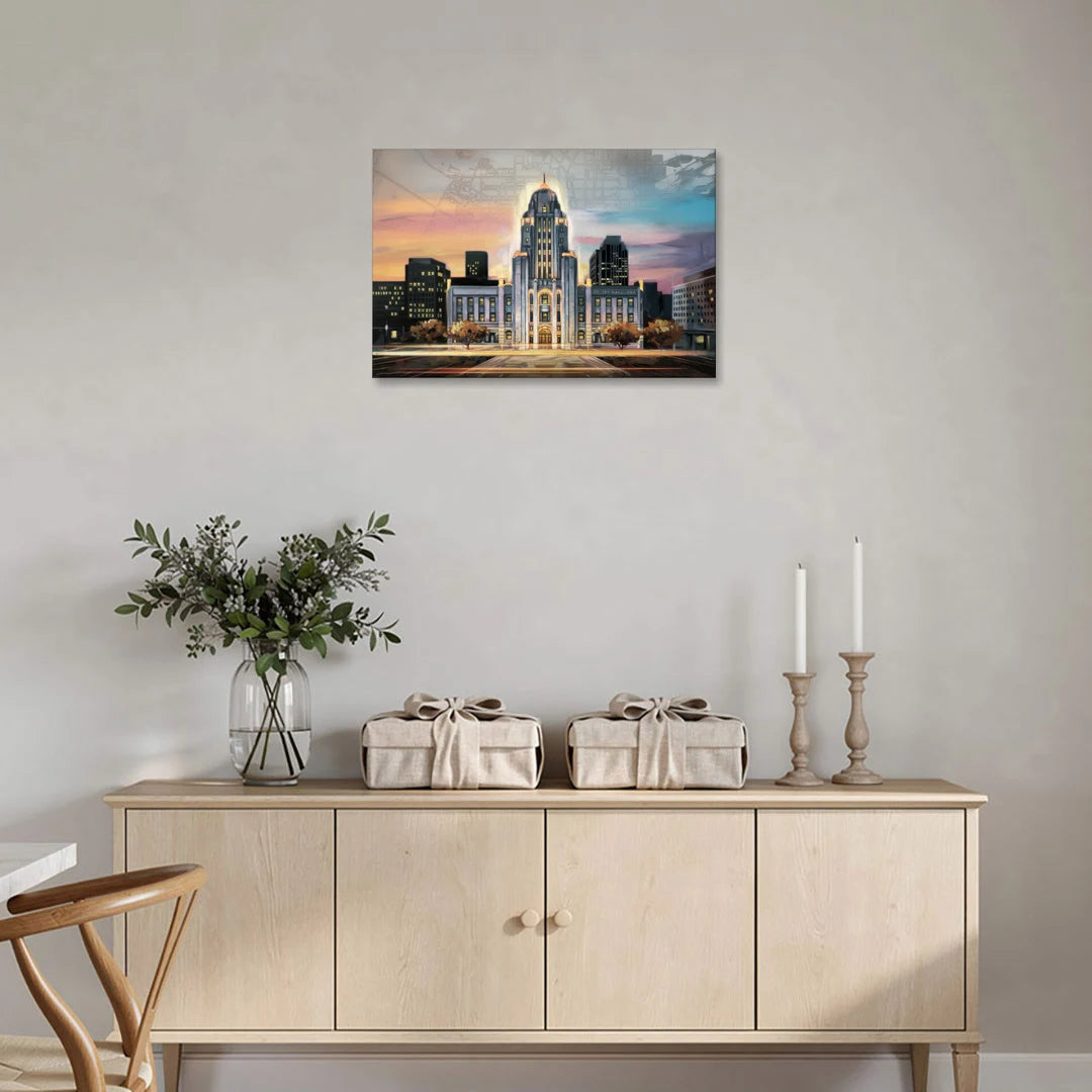 Buffalo City Hall Iconic View - Canvas Wall Art - Coffee Table - 30x20