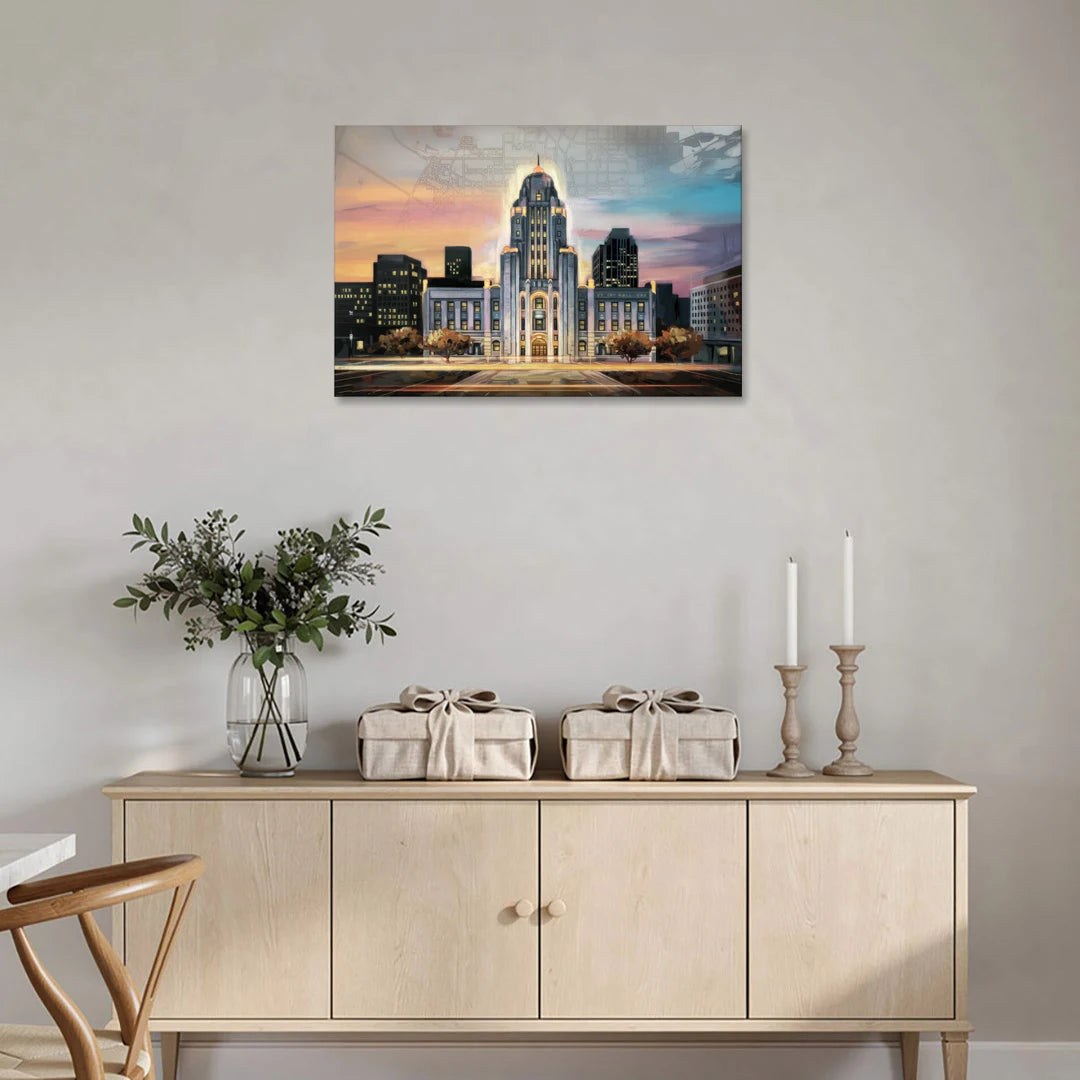 Buffalo City Hall Iconic View - Canvas Wall Art - Coffee Table - 36x24
