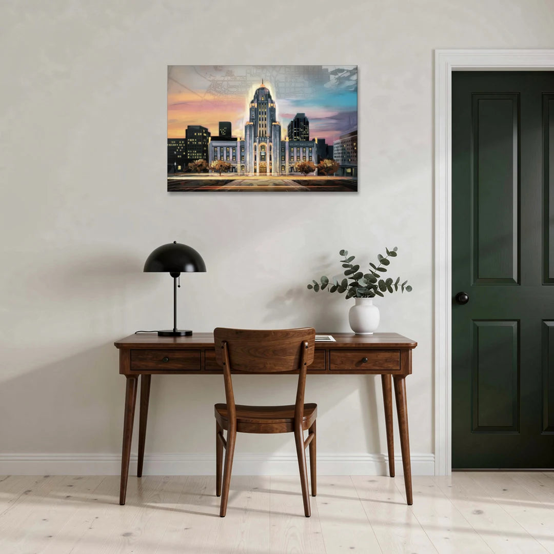 Buffalo City Hall Iconic View - Canvas Wall Art - Office - 36x24