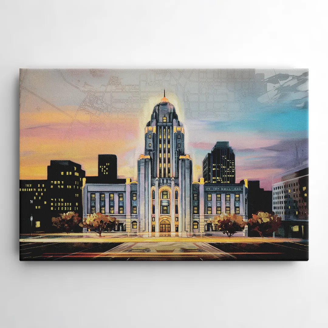 Buffalo City Hall Iconic View - Canvas Wall Art