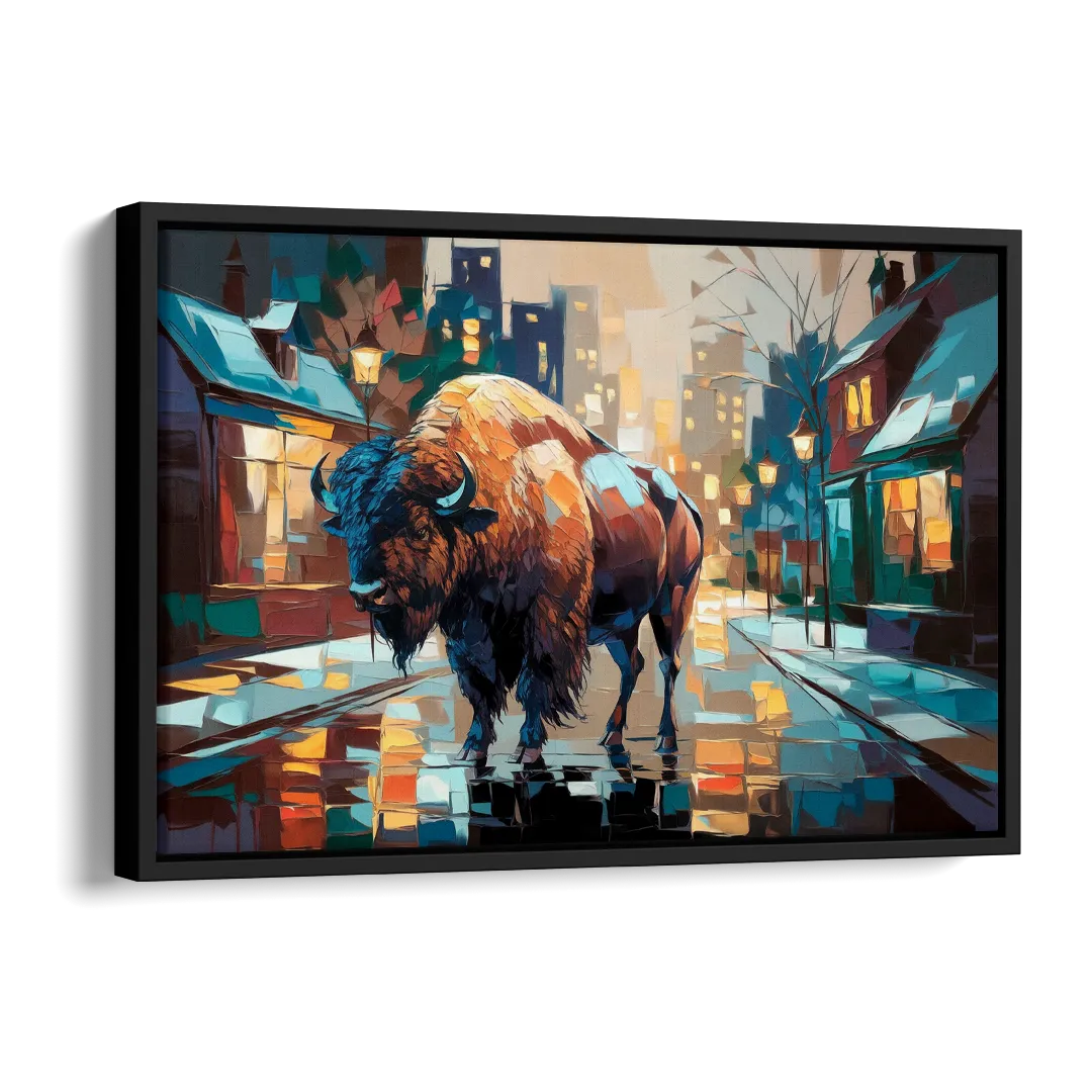 Buffalo Elmwood Village Vibes Side - Black Canvas Wall Art