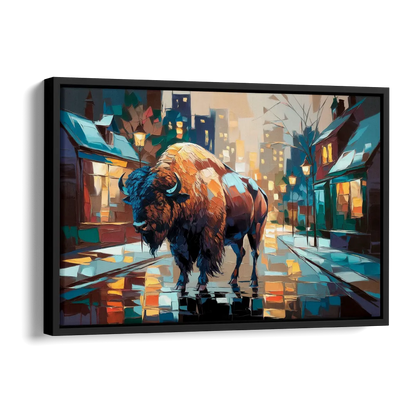 Buffalo Elmwood Village Vibes Side - Black Canvas Wall Art