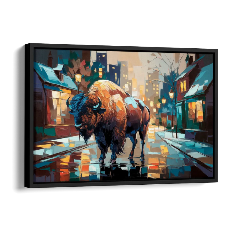 Buffalo Elmwood Village Vibes Side - Black Canvas Wall Art