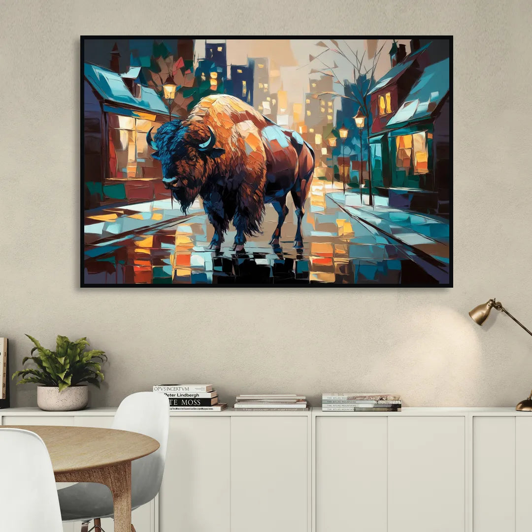 Buffalo Elmwood Village Vibes Living Room - Black Canvas Wall Art