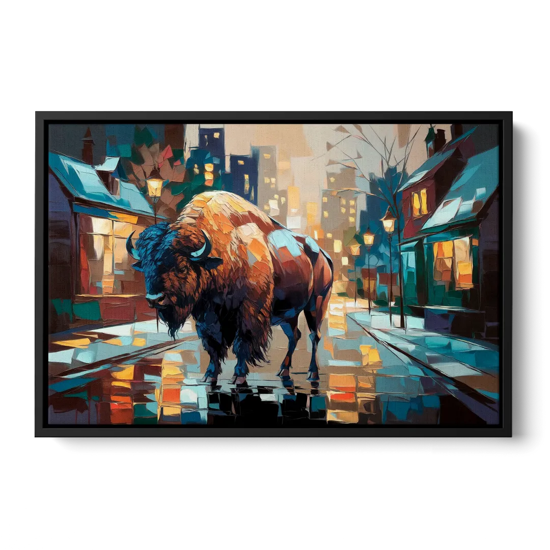 Buffalo Elmwood Village Vibes Front - Black Canvas Wall Art