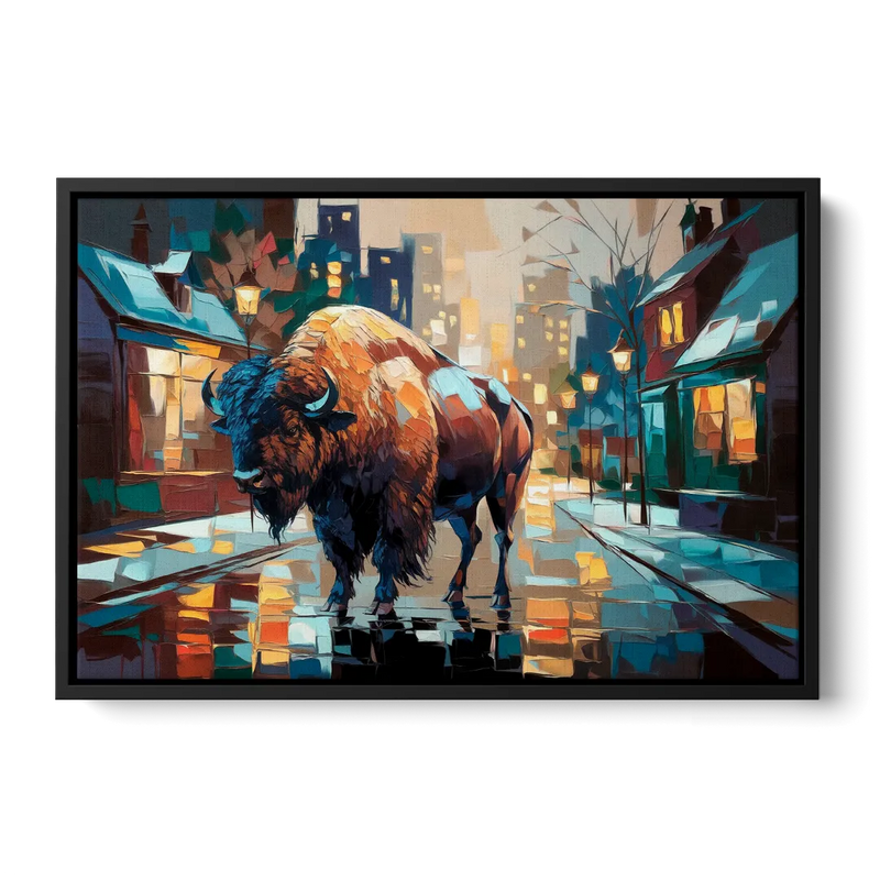 Buffalo Elmwood Village Vibes Front - Black Canvas Wall Art
