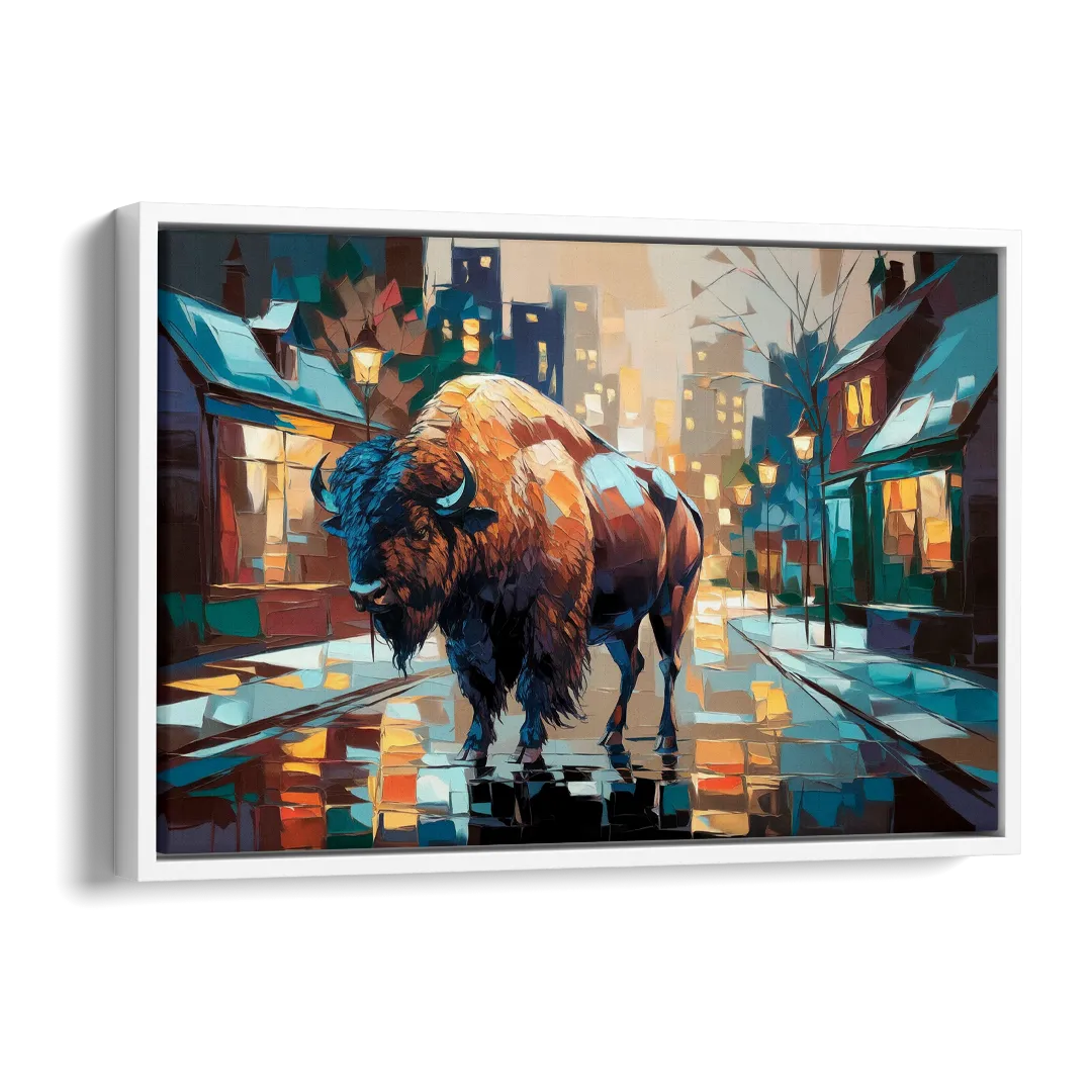 Buffalo Elmwood Village Vibes Side - White Canvas Wall Art