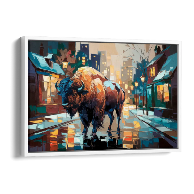 Buffalo Elmwood Village Vibes Side - White Canvas Wall Art