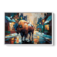 Buffalo Elmwood Village Vibes - White Framed Canvas Wall Art - Front