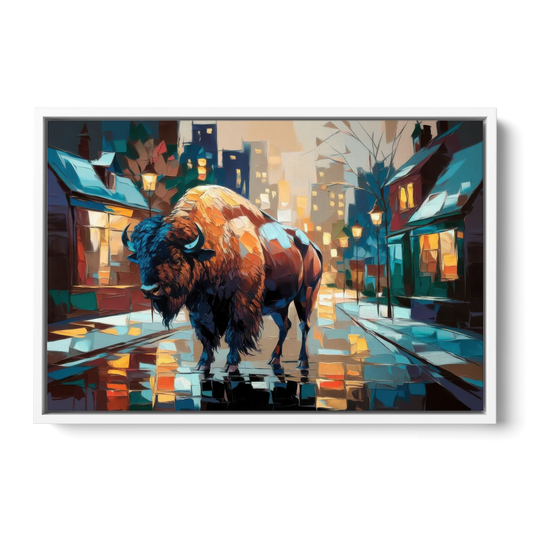Buffalo Elmwood Village Vibes - White Framed Canvas Wall Art - Front