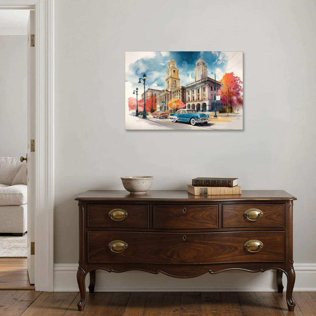 Buffalo Historic Downtown - Canvas Wall Art - Coffee Table - 36x24