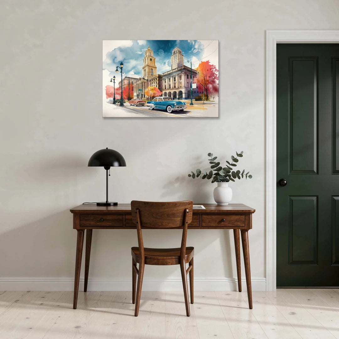 Buffalo Historic Downtown - Canvas Wall Art - Office - 36x24