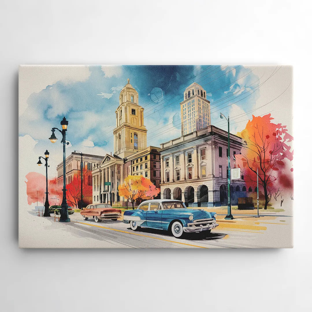 Buffalo Historic Downtown - Canvas Wall Art