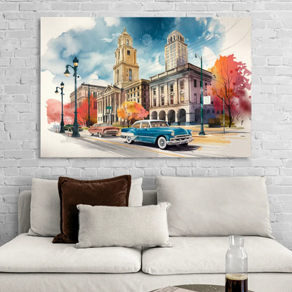 Buffalo Historic Downtown Sitting Room - Canvas Wall Art