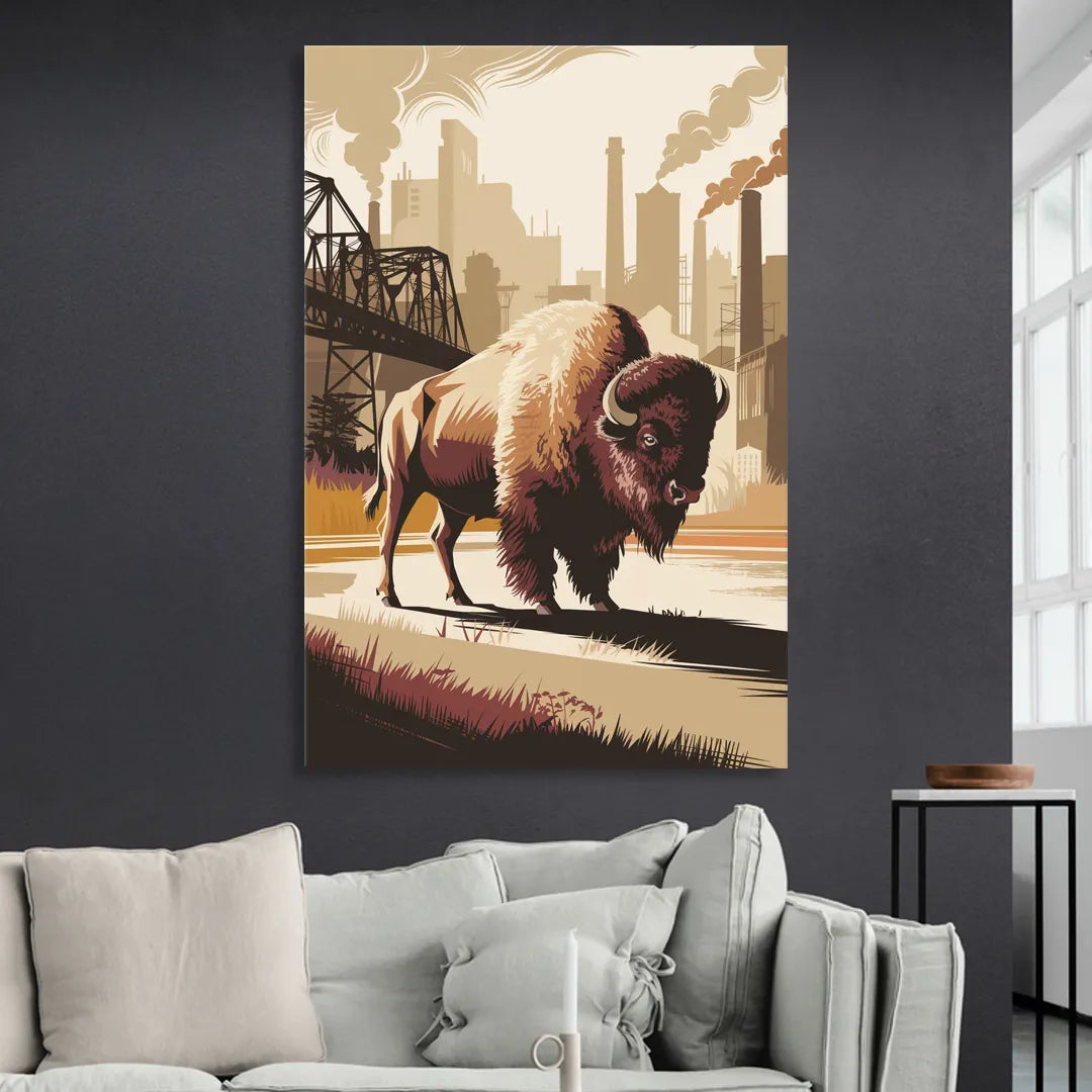 Buffalo Industrial Heritage Living Room - Canvas Wall Art