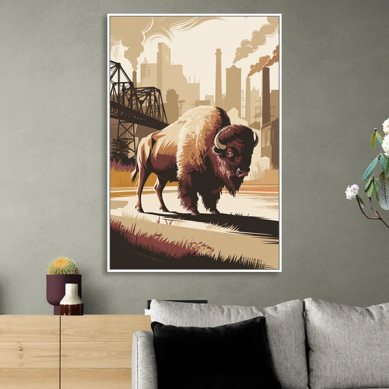 Buffalo Industrial Heritage Sitting Room - White Canvas Wall Art