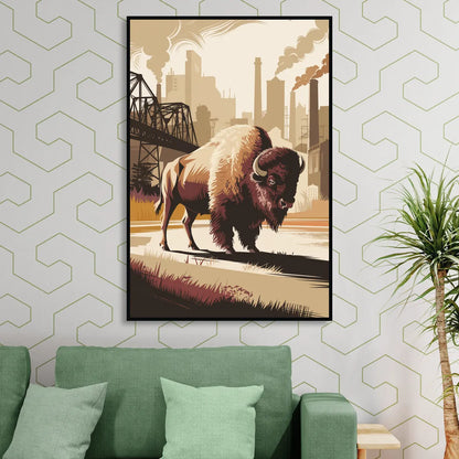 Buffalo Industrial Heritage Sitting Room - Black Canvas Wall Art
