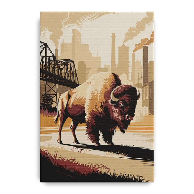 Buffalo Industrial Heritage Front - Canvas Wall Art