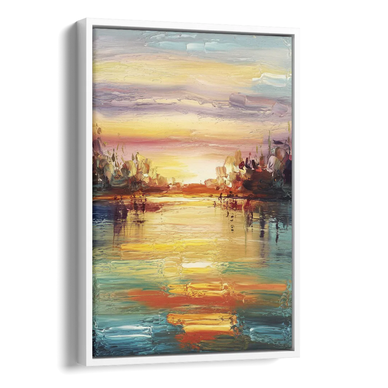 Buffalo Lake Erie Horizon Side - White Canvas Wall Art
