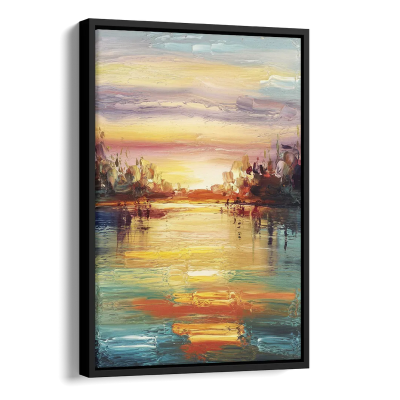 Buffalo Lake Erie Horizon Side - Black Canvas Wall Art