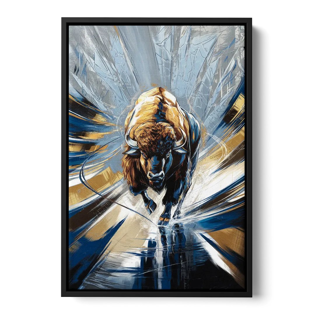 Buffalo Sabres Team Spirit Front - Black Canvas Wall Art