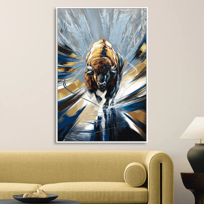 Buffalo Sabres Team Spirit Living Room - White Canvas Wall Art