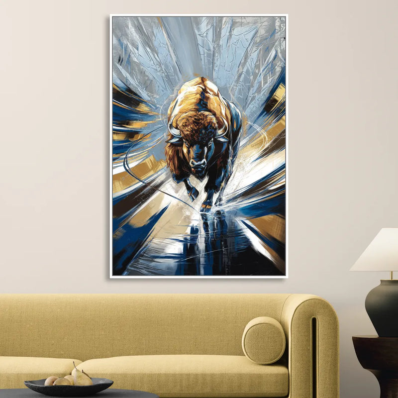 Buffalo Sabres Team Spirit Living Room - White Canvas Wall Art