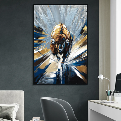 Buffalo Sabres Team Spirit Sitting Room - Black Canvas Wall Art