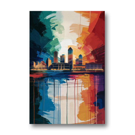 Buffalo Skyline Panorama - Canvas Wall Art - Front