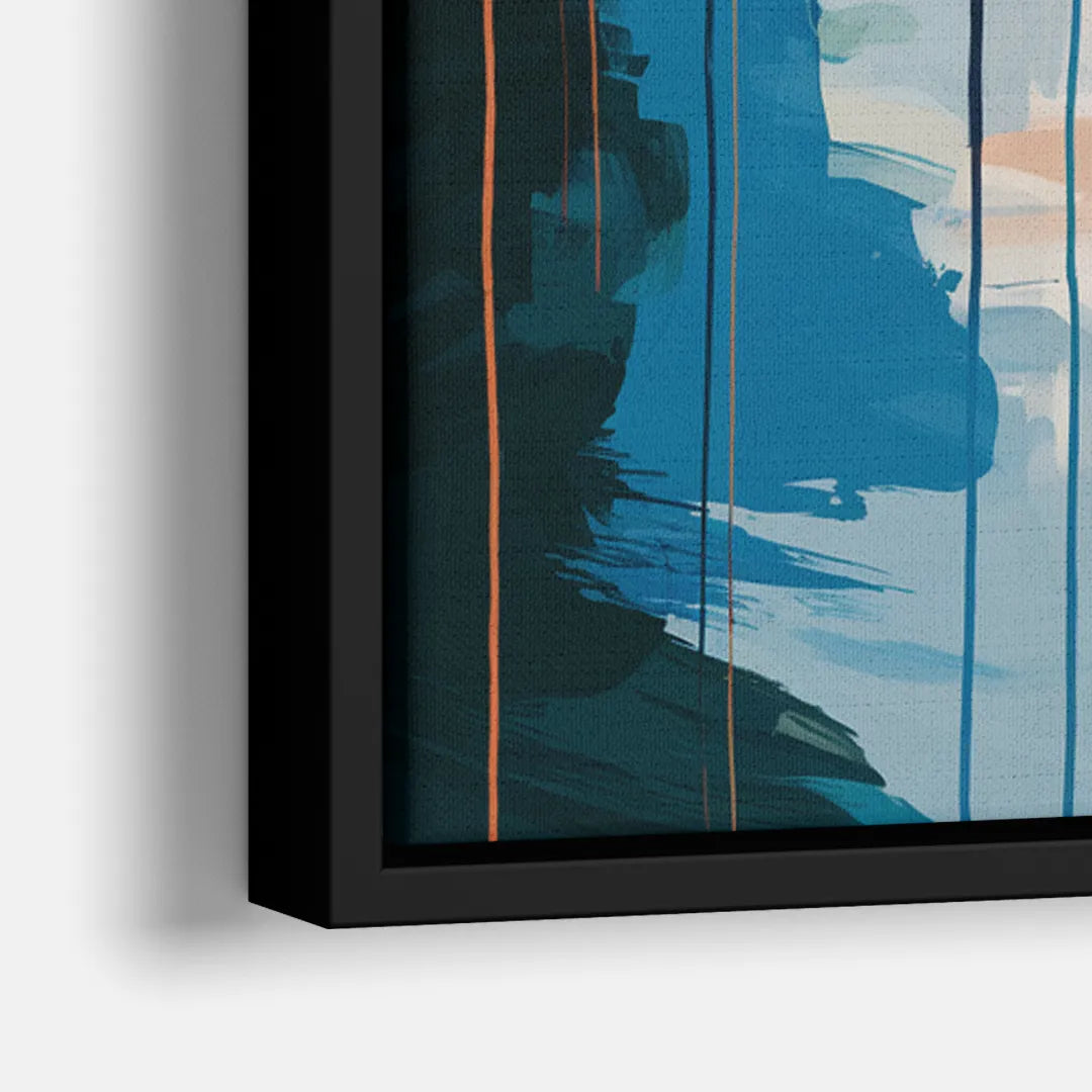 Buffalo Skyline Panorama - Close-Up Black Frame Canvas
