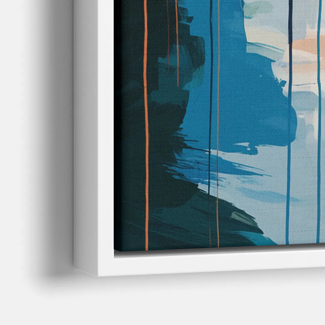 Buffalo Skyline Panorama - Close-Up White Frame Canvas