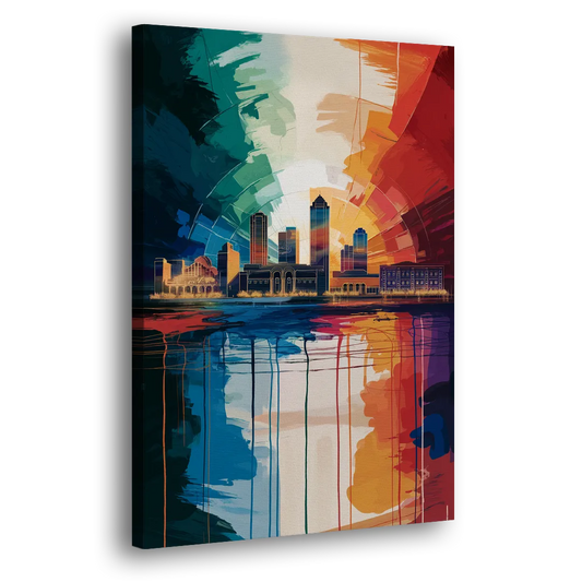 Buffalo Skyline Panorama Side - Canvas Wall Art
