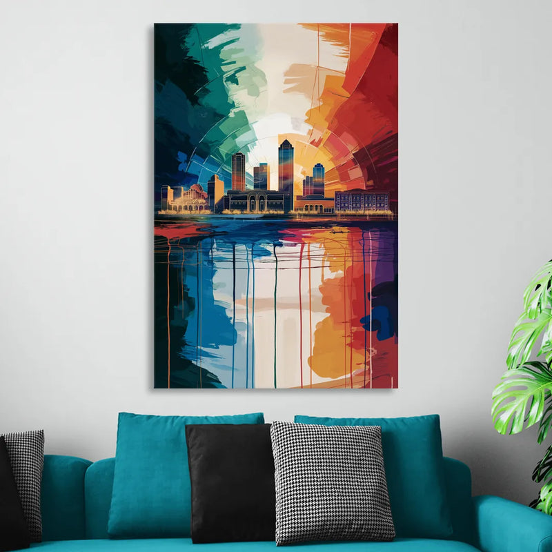 Buffalo Skyline Panorama Sitting Room - Canvas Wall Art