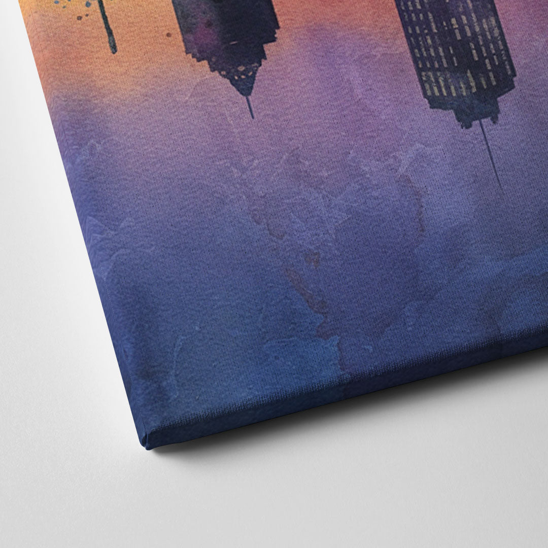 Buffalo Skyline Twilight Canvas Close Up