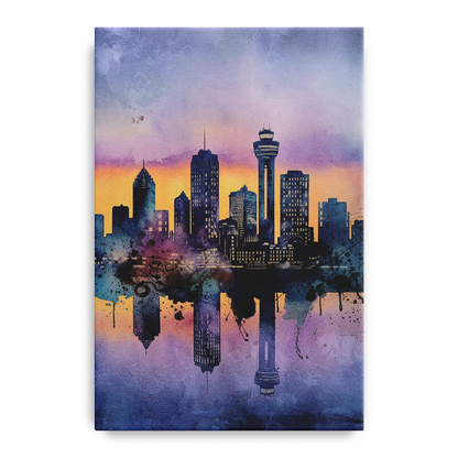 Buffalo Skyline Twilight Front - Canvas Wall Art