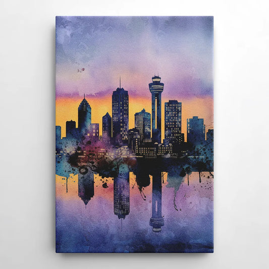 Buffalo Skyline Twilight - Canvas Wall Art