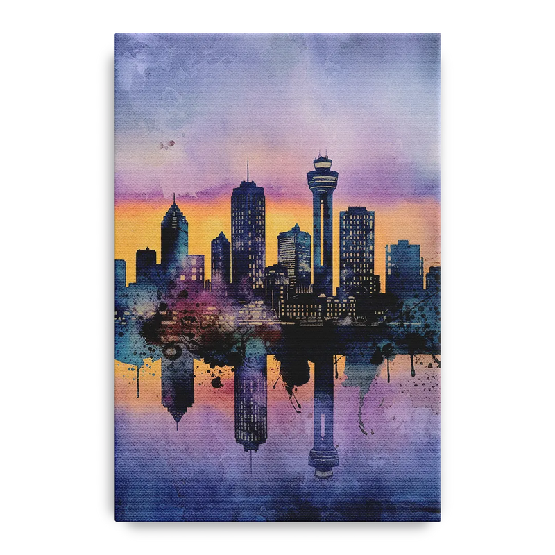 Buffalo Skyline Twilight Front - Canvas Wall Art