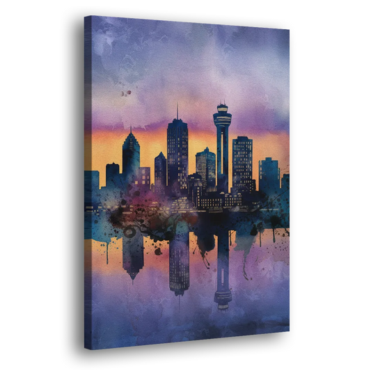 Buffalo Skyline Twilight Side - Canvas Wall Art
