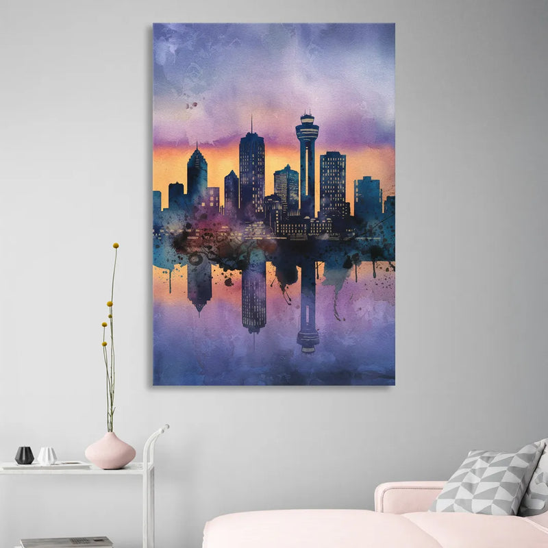 Buffalo Skyline Twilight Sitting Room - Canvas Wall Art