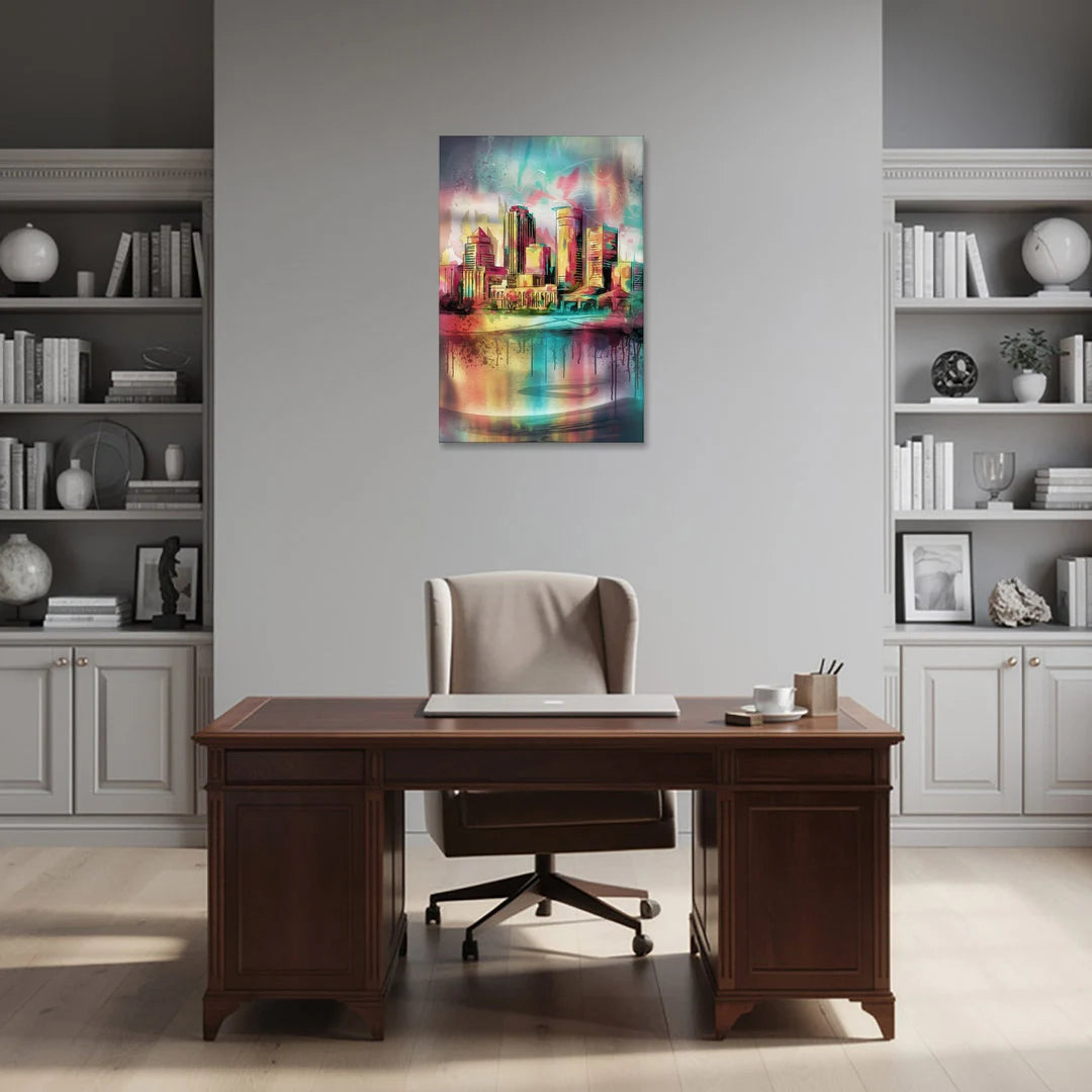 Buffalo Skyline and River - Canvas Wall Art - Office - 24x36