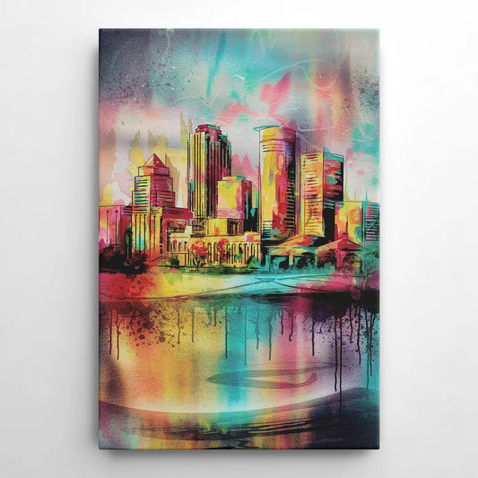 Buffalo Skyline and River - Canvas Wall Art