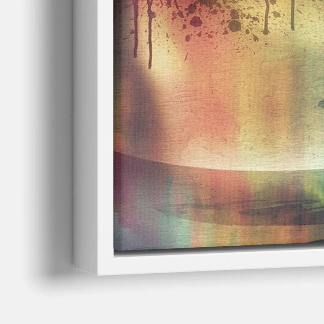 Buffalo Skyline and River - Close-Up White Frame Canvas