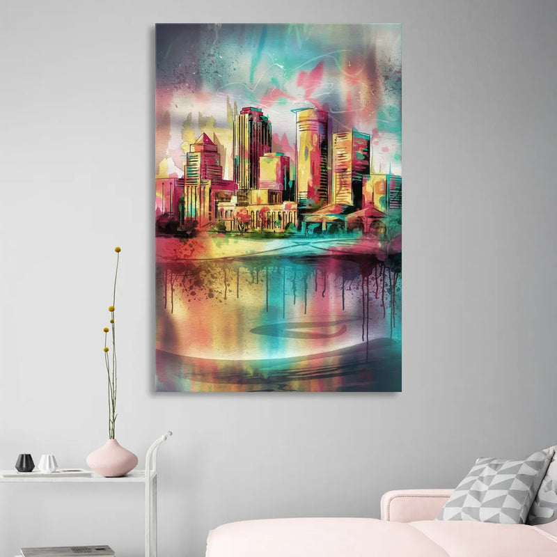 Buffalo Skyline and River Living Room - Canvas Wall Art