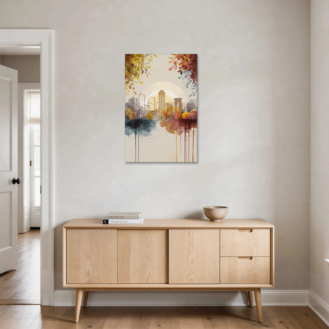 Buffalo Skyline in Autumn - Canvas Wall Art - Coffee Table - 24x36